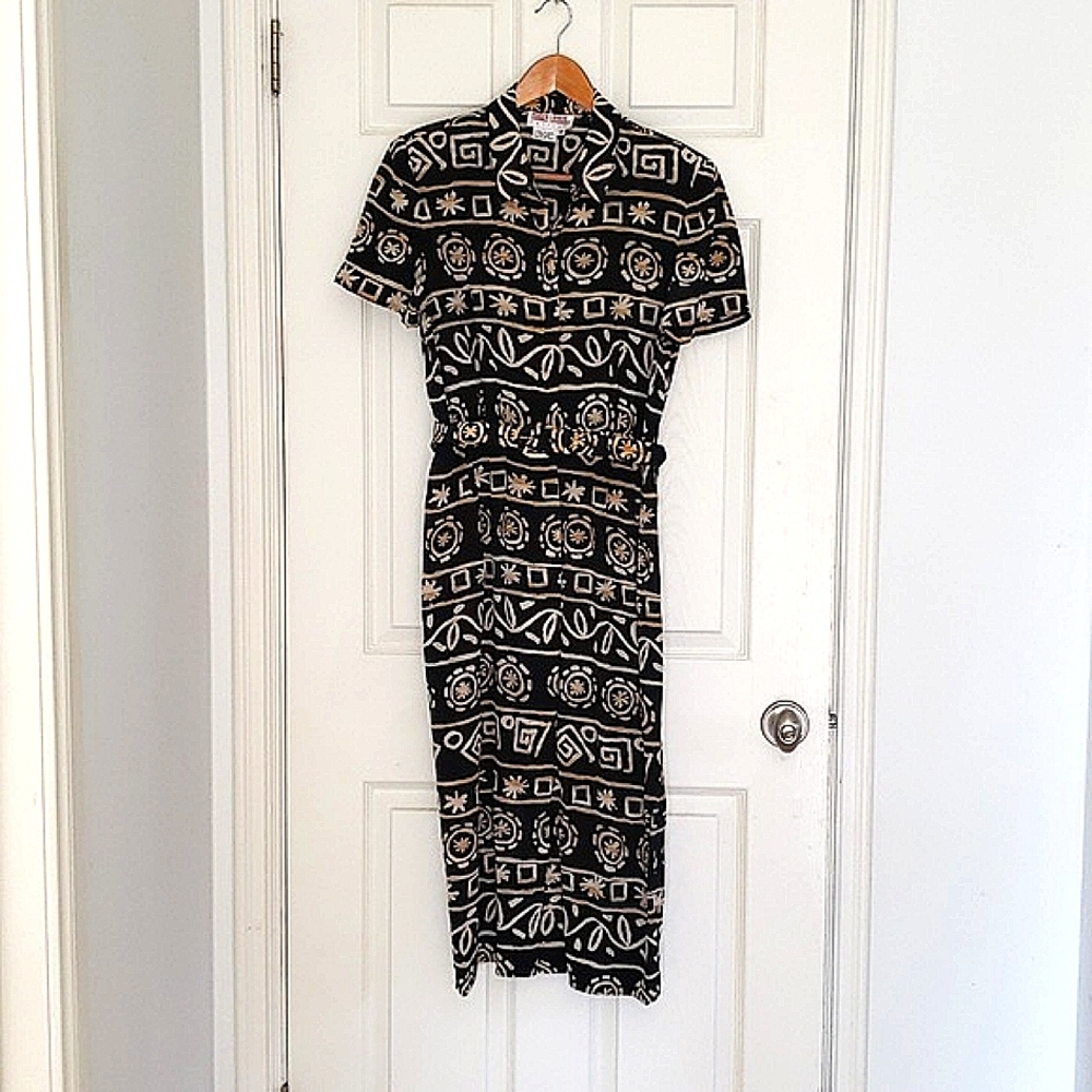Maggy London 100% Silk Dress Vintage Size 10 petite
